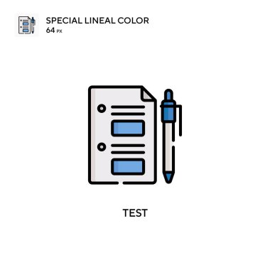 Özel doğrusal renk simgesini test et. Web mobil UI ögesi için resimleme sembolü tasarım şablonu.