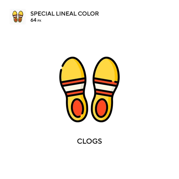 Clogs Ícone Cor Linear Especial Modelo Design Símbolo Ilustração Para —  Vetores de Stock