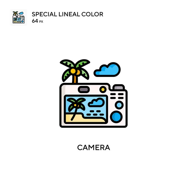 カメラ特殊線色アイコン WebモバイルUi要素のイラストシンボルデザインテンプレート — ストックベクタ