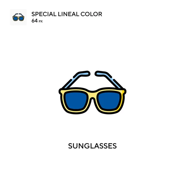 Óculos Sol Ícone Cor Linear Especial Modelo Design Símbolo Ilustração —  Vetores de Stock