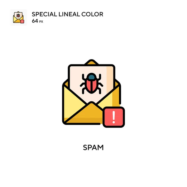 Spam Ειδική Lineal Εικονίδιο Χρώμα Πρότυπο Σχεδίασης Συμβόλων Εικονογράφησης Για — Διανυσματικό Αρχείο