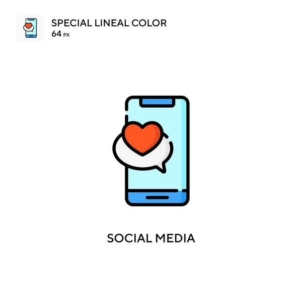 Mídia Social Ícone Cor Linear Especial Modelo Design Símbolo Ilustração — Vetor de Stock