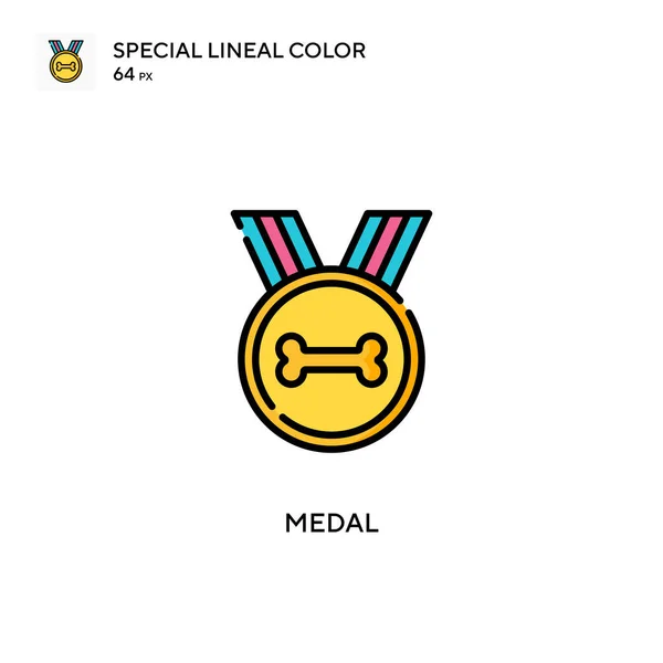 Medaile Speciální Lineární Barevná Ikona Šablona Návrhu Symbolu Ilustrace Pro — Stockový vektor