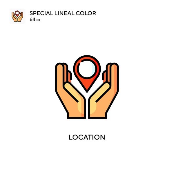 Location Special Lineal Color Icon Illustration Symbol Design Template Web — Stock Vector