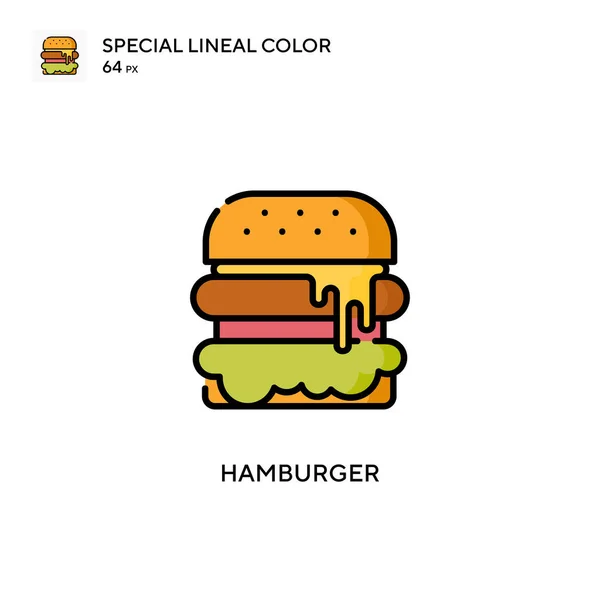 Hamburger Specjalna Ikona Koloru Linii Ilustracja Szablonu Projektu Symbolu Dla — Wektor stockowy