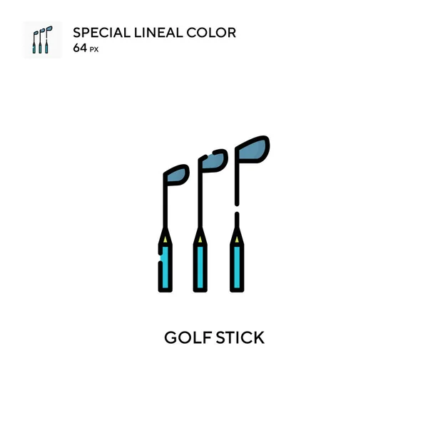 Golf Stick Különleges Lineáris Szín Ikon Illusztráció Szimbólum Design Sablon — Stock Vector