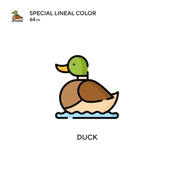 Pato Icono Especial Color Lineal Plantilla Diseño Símbolo Ilustración Para — Archivo Imágenes Vectoriales