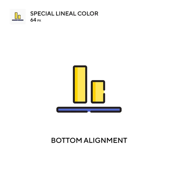 Allineamento Inferiore Speciale Icona Colori Lineare Modello Disegno Simbolo Illustrazione — Vettoriale Stock