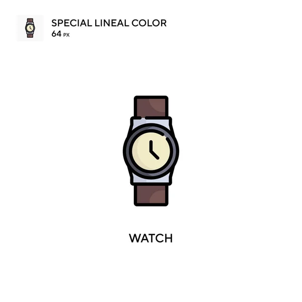 Reloj Icono Color Lineal Especial Plantilla Diseño Símbolo Ilustración Para — Vector de stock