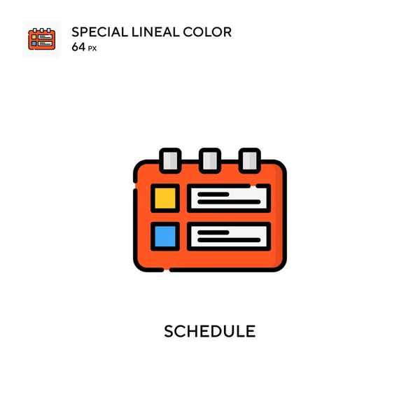Harmonogram Specjalna Ikona Koloru Linii Ilustracja Szablonu Projektu Symbolu Dla — Wektor stockowy