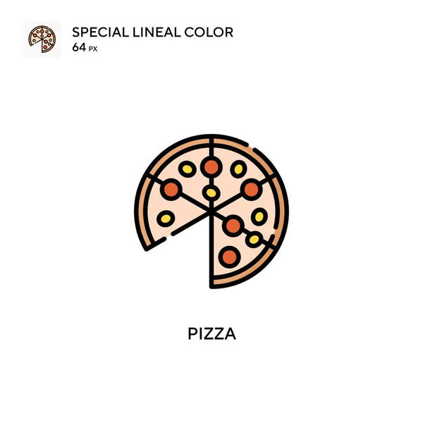 Pizza Ícone Cor Linear Especial Modelo Design Símbolo Ilustração Para —  Vetores de Stock