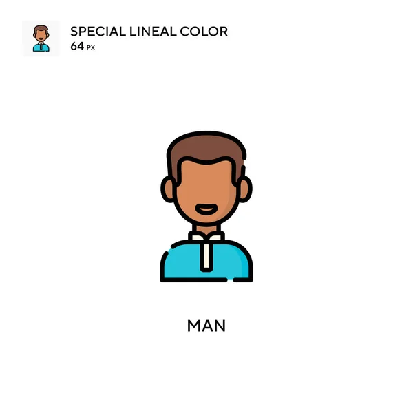 Uomo Speciale Icona Colori Lineari Modello Disegno Simbolo Illustrazione Elemento — Vettoriale Stock