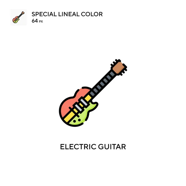 Elektrische Gitaar Speciale Lineal Kleur Icoon Illustratie Symbool Ontwerp Sjabloon — Stockvector