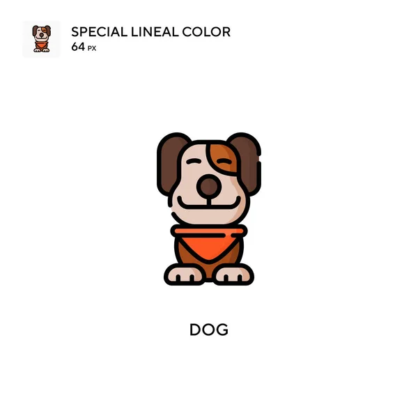 Dog Special Lineal Renk Ikonu Web Mobil Ögesi Için Resimleme — Stok Vektör