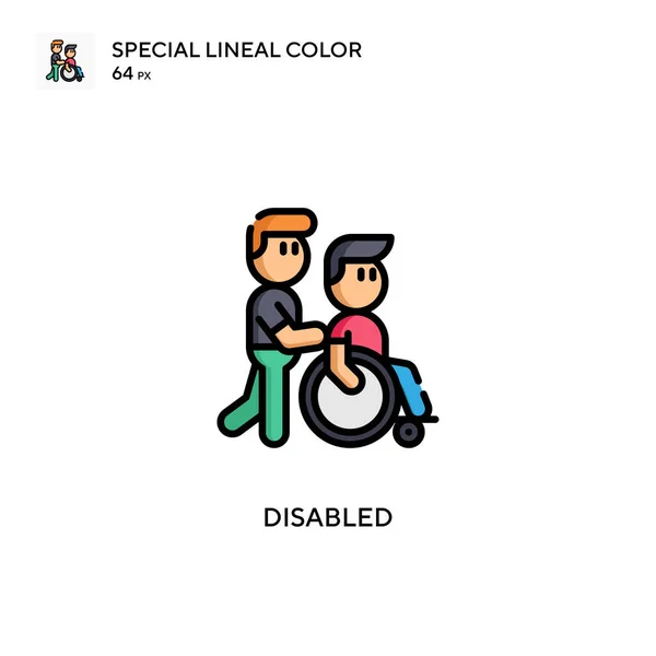 Icono Color Lineal Especial Para Discapacitados Plantilla Diseño Símbolo Ilustración — Vector de stock