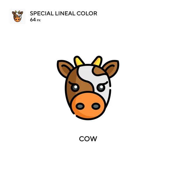 牛の特別な線色のアイコン WebモバイルUi要素のイラストシンボルデザインテンプレート — ストックベクタ