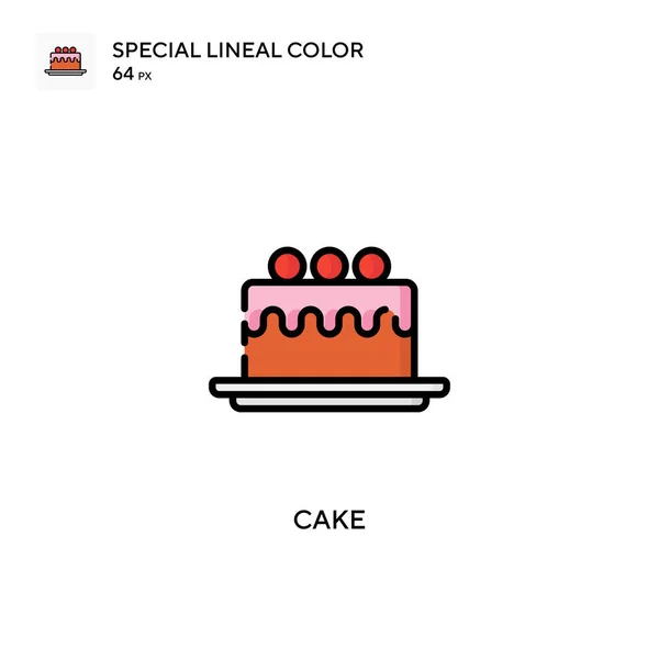 Tårta Special Linjal Färg Ikon Illustration Symbol Design Mall För — Stock vektor