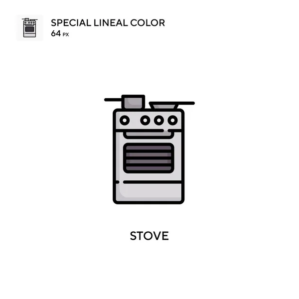 Poêle Icône Spéciale Couleur Linéaire Modèle Conception Symbole Illustration Pour — Image vectorielle