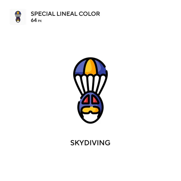Fallschirmspringen Spezielles Lineares Farbsymbol Illustration Symbol Design Vorlage Für Web — Stockvektor