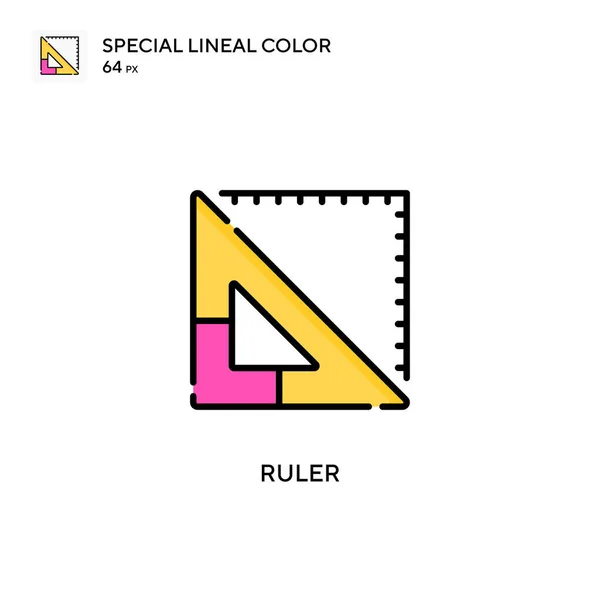 Ruler Special Lineal Color Icon Illustration Symbol Design Template Web — Stock Vector