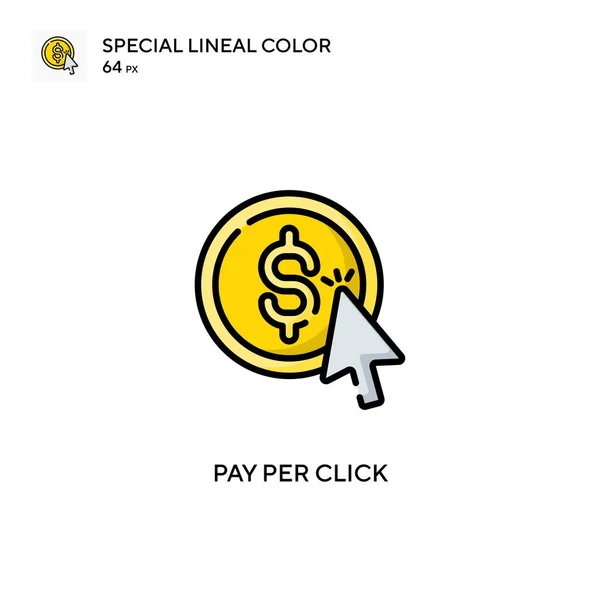 Betala Klick Speciell Linjal Färg Ikon Illustration Symbol Design Mall — Stock vektor
