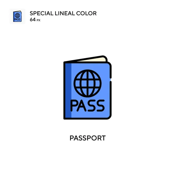 Ikona Zvláštní Barvy Řádku Služby Passport Šablona Návrhu Symbolu Ilustrace — Stockový vektor