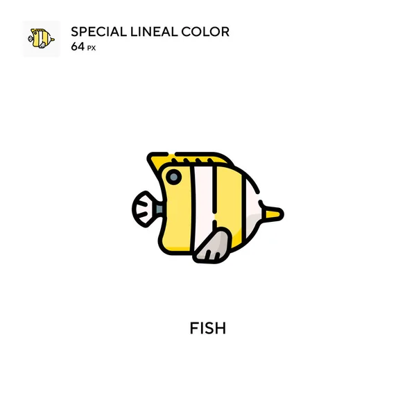 Fisch Spezielles Lineares Farbsymbol Illustration Symbol Design Vorlage Für Web — Stockvektor