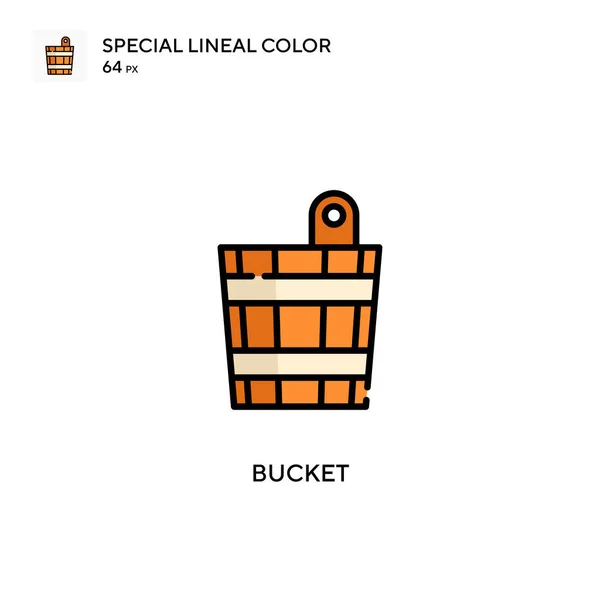 Wiadro Specjalna Ikona Koloru Liniowego Ilustracja Szablonu Projektu Symbolu Dla — Wektor stockowy