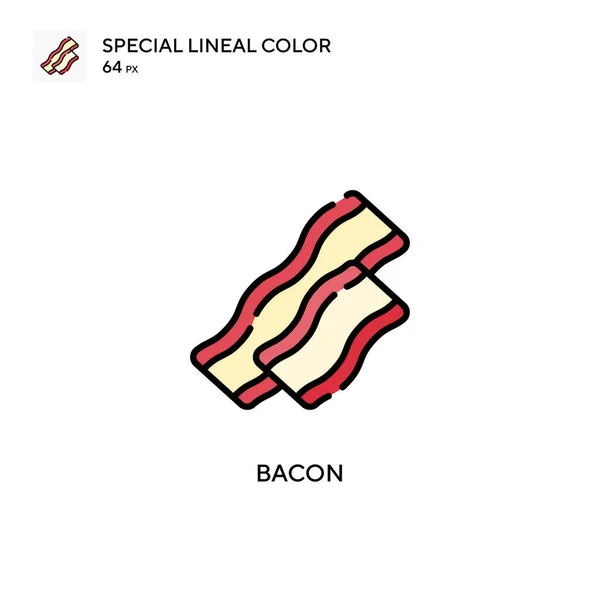 Bacon Icône Couleur Linéaire Spéciale Modèle Conception Symbole Illustration Pour — Image vectorielle