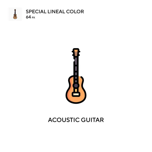 Akustická Kytara Speciální Lineální Barevná Ikona Šablona Návrhu Symbolu Ilustrace — Stockový vektor