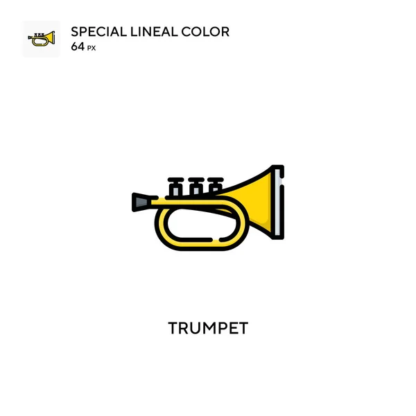 Trompeta Icono Especial Color Lineal Plantilla Diseño Símbolo Ilustración Para — Vector de stock