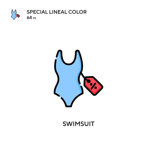 Fürdőruha Különleges Lineáris Szín Ikon Illusztráció Szimbólum Design Sablon Web — Stock Vector