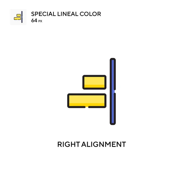 Allineamento Destro Speciale Icona Colori Lineare Modello Disegno Simbolo Illustrazione — Vettoriale Stock