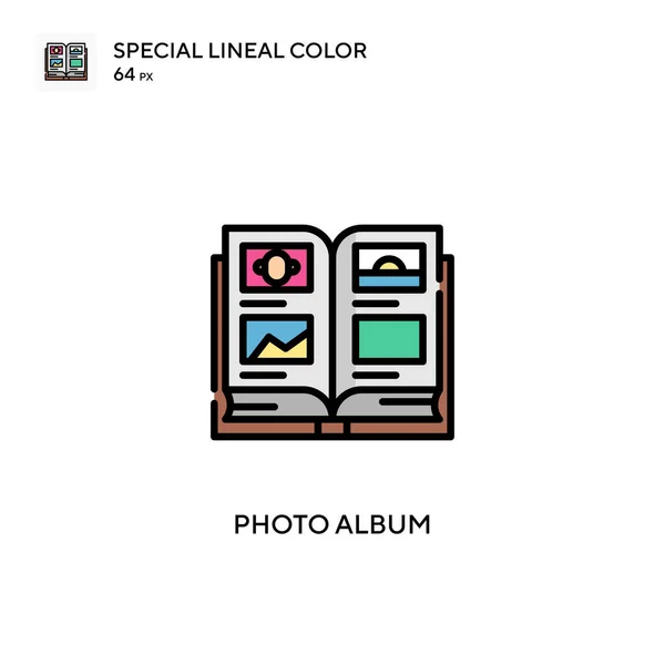 Álbum Fotos Ícone Cor Linear Especial Modelo Design Símbolo Ilustração — Vetor de Stock