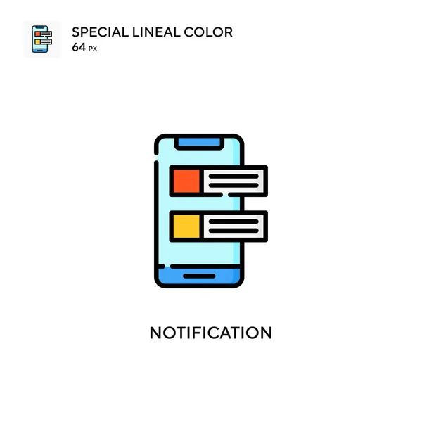 Notificación Icono Especial Color Lineal Plantilla Diseño Símbolo Ilustración Para — Archivo Imágenes Vectoriales