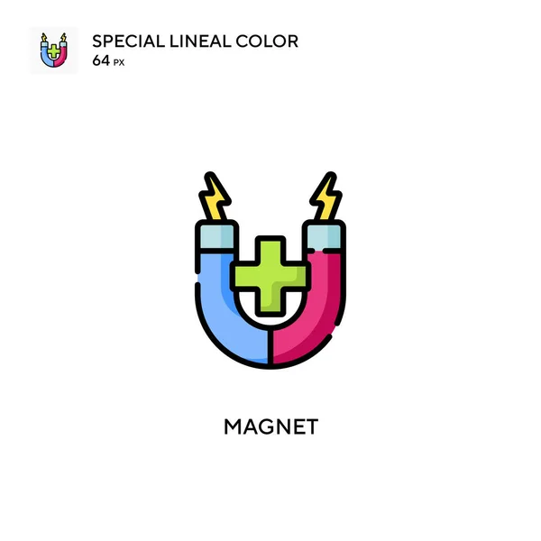 Icono Color Lineal Especial Del Imán Plantilla Diseño Símbolo Ilustración — Archivo Imágenes Vectoriales