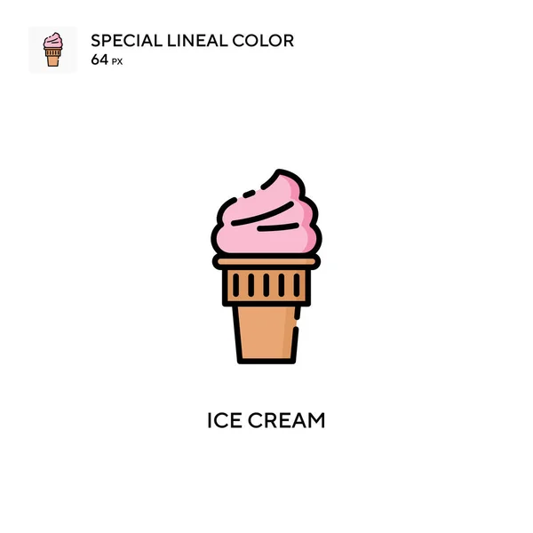 冰淇淋特殊的线形色彩图标 Web移动Ui元素的说明性符号设计模板 — 图库矢量图片