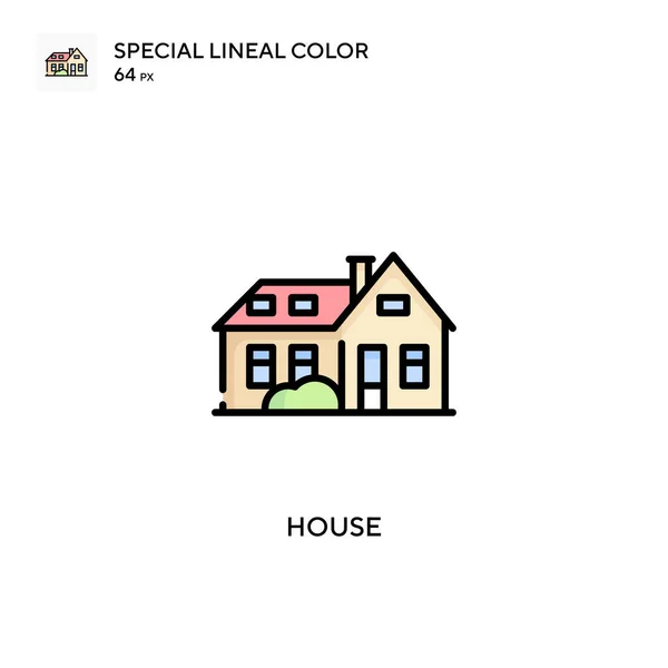 Casa Especial Icono Color Lineal Plantilla Diseño Símbolo Ilustración Para — Vector de stock