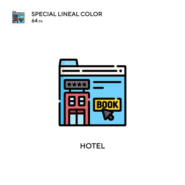 Hotel Especial Icono Color Lineal Plantilla Diseño Símbolo Ilustración Para — Vector de stock