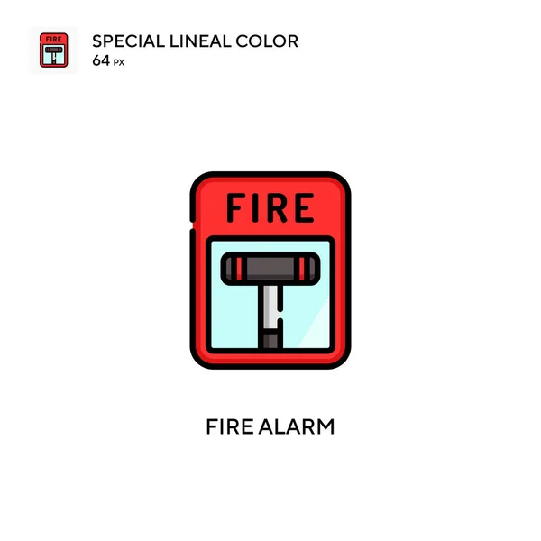 Brandalarm Speciale Lijnkleur Icoon Illustratie Symbool Ontwerp Sjabloon Voor Web — Stockvector