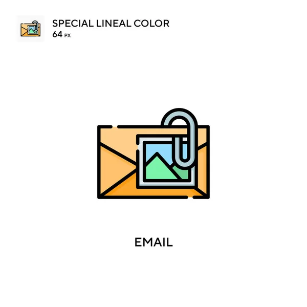 电子邮件特殊的直线颜色图标 Web移动Ui元素的说明性符号设计模板 — 图库矢量图片