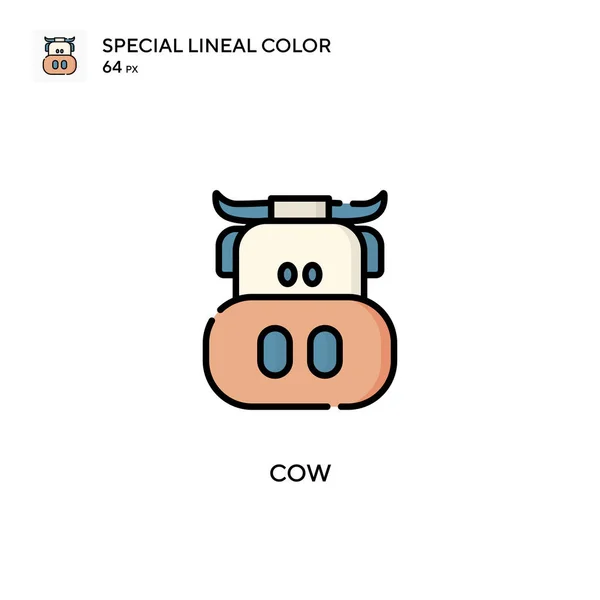 Cow Spezielle Lineare Farbsymbole Illustration Symbol Design Vorlage Für Web — Stockvektor