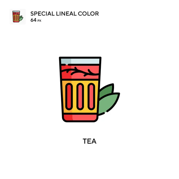 Herbata Specjalna Ikona Koloru Linii Ilustracja Szablonu Projektu Symbolu Dla — Wektor stockowy