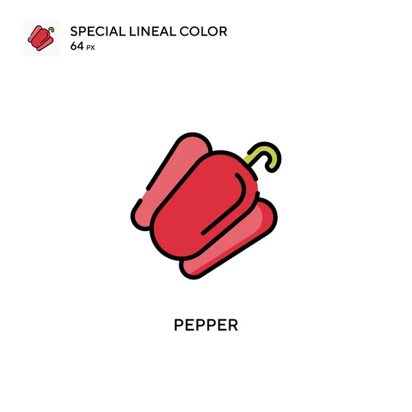 Pepper Ícone Cor Linear Especial Modelo Design Símbolo Ilustração Para — Vetor de Stock
