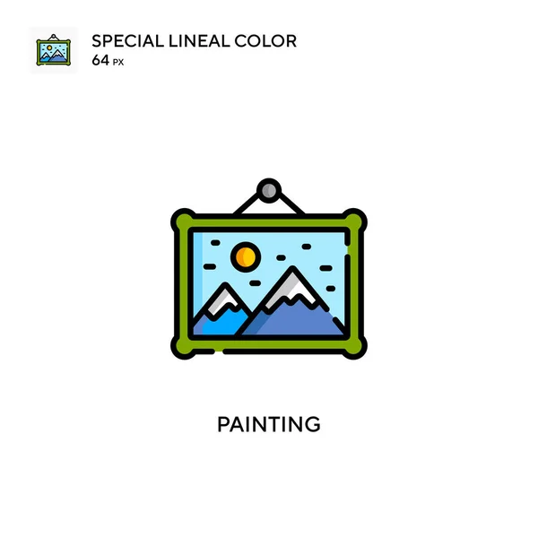 Painting Special Lineal Color Icon Illustration Symbol Design Template Web — Stock Vector