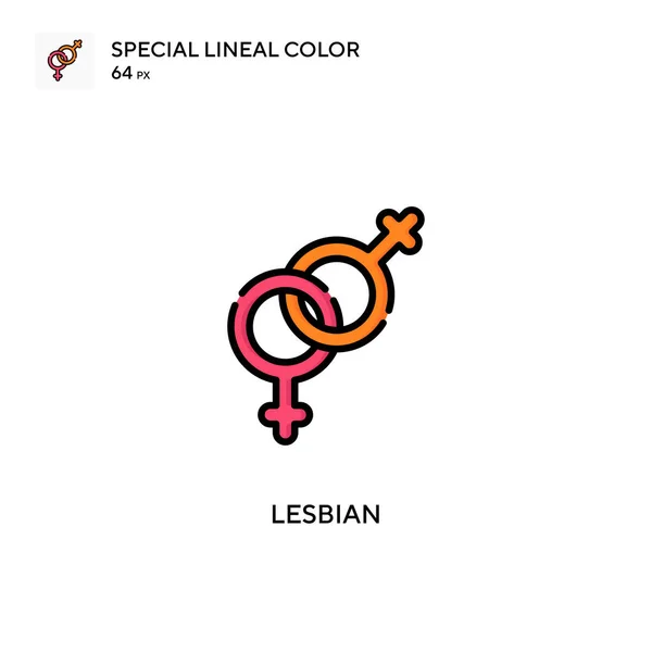 Lesbijska Specjalna Ikona Koloru Liniowego Ilustracja Szablonu Projektu Symbolu Dla — Wektor stockowy