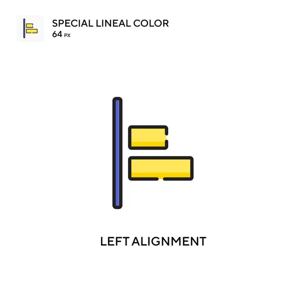 Allineamento Sinistro Speciale Icona Colori Lineare Modello Disegno Simbolo Illustrazione — Vettoriale Stock