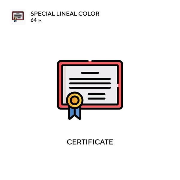 Certificaat Speciale Lijnkleur Icoon Illustratie Symbool Ontwerp Sjabloon Voor Web — Stockvector