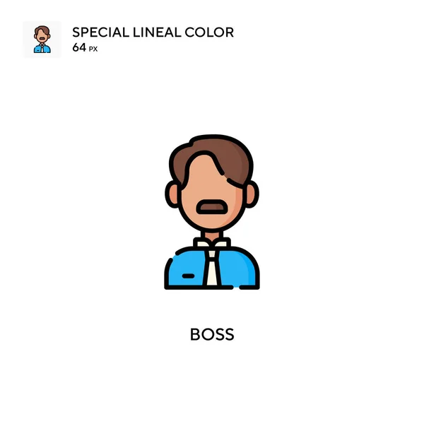 Boss Special Lineal Renk Ikonu Web Mobil Ögesi Için Resimleme — Stok Vektör