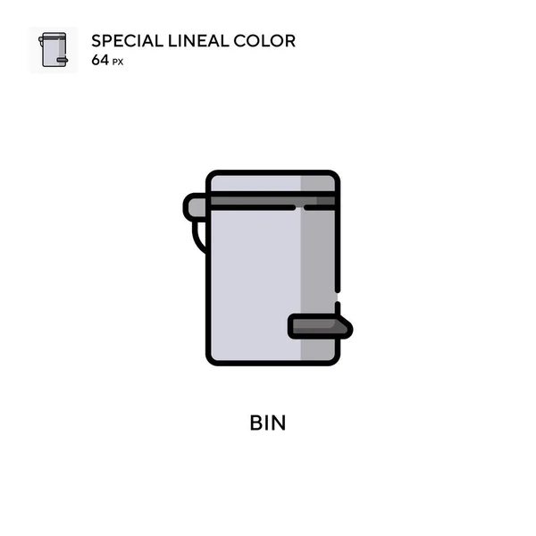 Bin Icono Especial Color Lineal Plantilla Diseño Símbolo Ilustración Para — Vector de stock